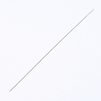 Iron Beading Needle, Twisted, Platinum, 10.3x0.02cm