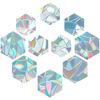 Rainbow Prism Paster, Window Sticker Decorations, Hexagon, Colorful, 10x12cm, 13x15cm, 10pcs/set