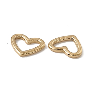 Vacuum Plating 201 Stainless Steel Linking Ring, Heart, Real 18K Gold Plated, 13x15x1.5mm, Inner Diameter: 6x11mm