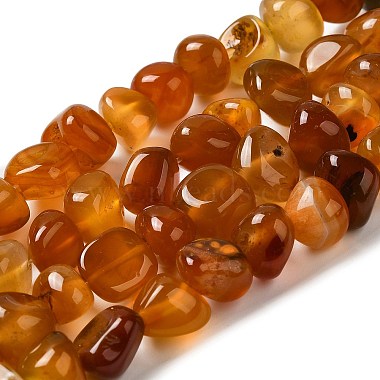Dark Orange Nuggets Natural Agate Beads