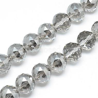 14mm Gray Round Glass Beads