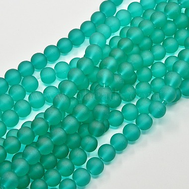 6mm LightSeaGreen Round Glass Beads