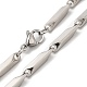 201 Stainless Steel Rectangle Bar Link Chain Necklace(NJEW-Q316-01B-P)-2