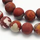 Frosted Round Natural Red Picture Jasper Beads Strands(G-N0166-70-10mm)-2