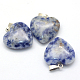 Heart Natural Blue Spot Jasper Pendants(G-Q438-10)-2