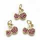 Brass Micro Pave OldRose Cubic Zirconia Charms(X-ZIRC-S067-151-NF)-1