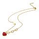 Rhinestone Heart Pendant Necklace(NJEW-M199-03G)-2