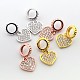 Brass Micro Pave Cubic Zirconia Large Hole European Dangle Heart Charms(ZIRC-N009-01M)-1