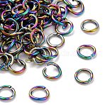 Ion Plating(IP) 304 Stainless Steel Open Jump Rings, Round, Rainbow Color, 20 Gauge, 5x0.8mm, Inner Diameter: 3.4mm(STAS-CJC0001-26C)