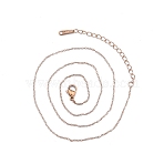 304 Stainless Steel Cable Chains Necklace for Men Women, Rose Gold, Wide: 1.2mm, 15.75 inch(40cm)(NJEW-N050-A03-R12)