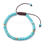 Natural Howlite Braided Bead Bracelets, with Nylon Cord, 1/8 inch(0.45cm), Inner Diameter: 1-3/4~2-7/8 inch(4.5~7.3cm)(BJEW-JB11114-01)