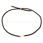 Nylon Cords Necklace Making, with Golden Brass Findings, Long-Lasting Plated, Coconut Brown, 22~22.8 inch(56~58cm), Hole: 1.7mm(X-AJEW-P116-03G-14)