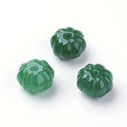 Natural White Jade Beads, Dyed, Pumpkin, 13x9.5mm, Hole: 2mm(G-E418-32)