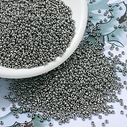 MIYUKI Round Rocailles Beads, Japanese Seed Beads, 11/0, (RR190) Nickel Plated, 2x1.3mm, Hole: 0.8mm, about 5500pcs/50g(SEED-X0054-RR0190)