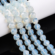 Opalite Beads Strands, Faceted, Star Cut Round Beads, 7~8x6~7.5x6~7.5mm, Hole: 1mm, about 48~49pcs/strand, 14.17~15.35''(36~39cm)(G-T139-8mm-49)