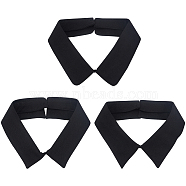 3Pcs 3 Style Polyester Detachable Blouse False Collar, Simple Bib Stand Collar Choker Necklace, Black, 440~450x50~90x3~3.5mm, 1pc/style(AJEW-NB0003-97A)
