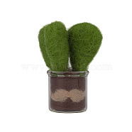 Succulent Plant Display Decoration Needle Felting Kit, with Iron Needles, Foam Chassis, Wool & Glass Cup, Mixed Color, 25~99x2~79x2~25mm(DIY-D064-01P)