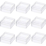 Plastic Bead Containers, Square, Clear, 6x6x3cm, Inner Diameter: 5.6x5.6cm, 10pcs/box(CON-BC0005-56A)