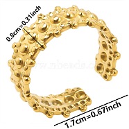 Round Ball Stainless Steel Open Cuff Ring for Unisex Simple, Golden(GK5113-2)