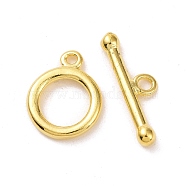 Brass Toggle Clasps, Golden, Ring: 11x2mm, Bar: 19x2mm, Hole: 1.8mm(X-KK201-G)