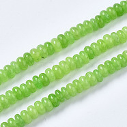Natural White Jade Beads Strands, Dyed, Rondelle, Lime Green, 4~5x2mm, Hole: 0.8mm, about 155~160pcs/strand, 14.96~15.35 inch(38~39cm)(G-S366-103)