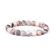 Natural Zebra Jasper Bead Stretch Bracelets, Round, 2 inch~2-3/8 inch(5~6cm), Bead: 5.8~6.8mm(X-BJEW-K212-A-035)