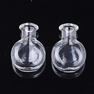 Handmade One Hole Blown Glass Globe Cover, For Bottle Pendant Making, Clear, 26x19x10mm, Hole: 5mm, Bottle Capacity: 2ml(0.06 fl. oz)(BLOW-T001-05)