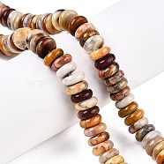 Natural Crazy Agate Beads Strands, Rondelle, 10x4mm, Hole: 1mm, about 50pcs/strand, 7.68~8.2''(19.5~20.5cm)(G-T138-64)