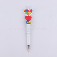 Plastic Ball-Point Pen, Beadable Pen, for DIY Personalized Pen, Puzzle, 145mm(WG24068-05)