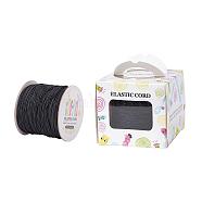 Elastic Cord, with Nylon Outside and Rubber Inside, Round, Black, 1mm, 109.36yards/roll(100m/roll)(EC-JP0003-1mm-038A)