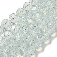 Imitation Jade Glass Beads Stands, Faceted, Round, Clear, 10mm, Hole: 1.8mm, about 66~68pcs/strand, 24.02''~24.13''(61~61.3cm)(EGLA-A035-J10mm-D06)