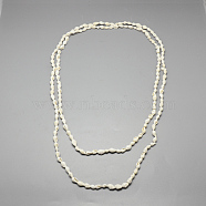 Sea Shell Beaded Multi-strand Necklaces, Double Layer Necklaces, Cornsilk, 58.26 inch(NJEW-T003-147)
