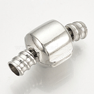 Brass European Style Clasps, Platinum, 19x10x9mm, Hole: 3mm(PDLC-Q001-02)
