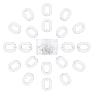 Gorgecraft Acrylic Linking Rings, Quick Link Connectors, For Jewelry Chains Making, Oval, White, 19x14x4.5mm, Hole: 11x5.5mm, 100pcs/box(OACR-GF0001-05B)