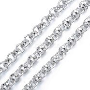 Alloy Ring Link Chains, with Spool, Cadmium Free & Nickel Free & Lead Free, Unwelded, Platinum, 10x2.5mm, about 32.81 Feet(10m)/Roll(LCHA-N01-08)