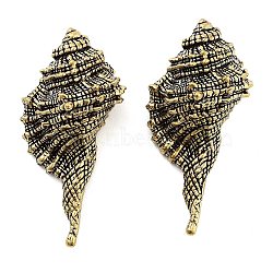 Brass Conch Figurines Statues for Home Desktop Feng Shui Ornament, Antique Bronze, 87x42.5x33.5mm(DJEW-Z008-05AB)