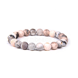 Natural Zebra Jasper Bead Stretch Bracelets, Round, 2 inch~2-3/8 inch(5~6cm), Bead: 5.8~6.8mm(X-BJEW-K212-A-035)