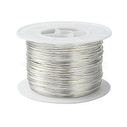 Round Copper Jewelry Wire, Long-Lasting Plated, Silver Color Plated, 20 Gauge, 0.8mm, about 360.89 Feet(110m)/500g(CWIR-S003-0.8mm-02S)