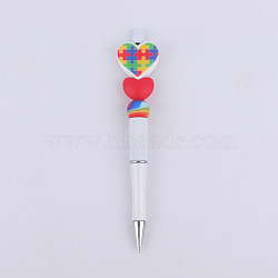 Plastic Ball-Point Pen, Beadable Pen, for DIY Personalized Pen, Puzzle, 145mm(WG24068-05)