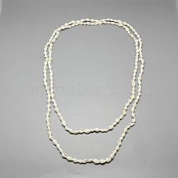 Sea Shell Beaded Multi-strand Necklaces, Double Layer Necklaces, Cornsilk, 58.26 inch(NJEW-T003-147)