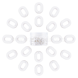 Gorgecraft Acrylic Linking Rings, Quick Link Connectors, For Jewelry Chains Making, Oval, White, 19x14x4.5mm, Hole: 11x5.5mm, 100pcs/box(OACR-GF0001-05B)