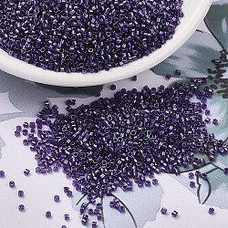 MIYUKI Delica Beads, Cylinder, Japanese Seed Beads, 11/0, (DB1756) Sparkling Purple Lined Amethyst AB, 1.3x1.6mm, Hole: 0.8mm, about 2000pcs/10g(X-SEED-J020-DB1756)