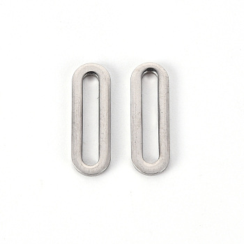 201 Stainless Steel Linking Rings, Laser Cut, Oval, Stainless Steel Color, 14x4.5x1mm, Inner Diameter: 11x1.5mm