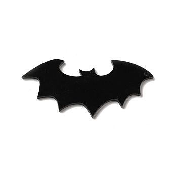 Halloween Opaque Acrylic Pendants, Bat, 28x62x2mm, Hole: 1.6mm