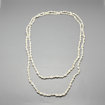 Sea Shell Beaded Multi-strand Necklaces, Double Layer Necklaces, Cornsilk, 58.26 inch