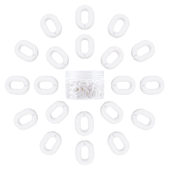 Gorgecraft Acrylic Linking Rings, Quick Link Connectors, For Jewelry Chains Making, Oval, White, 19x14x4.5mm, Hole: 11x5.5mm, 100pcs/box