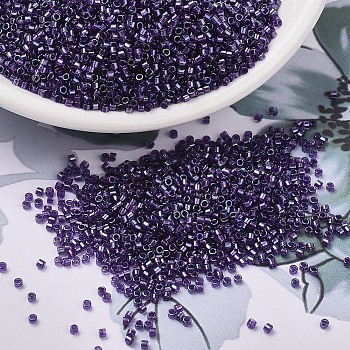 MIYUKI Delica Beads, Cylinder, Japanese Seed Beads, 11/0, (DB1756) Sparkling Purple Lined Amethyst AB, 1.3x1.6mm, Hole: 0.8mm, about 2000pcs/10g