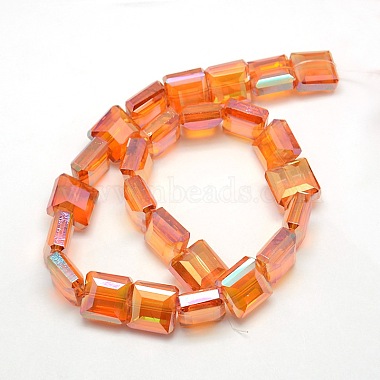 Electroplate Crystal Glass Square Beads Strands(EGLA-F064B-03)-2