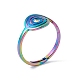 Ionenplattierung (IP) 201 einstellbarer Vortex-Ring aus Edelstahl für Frauen(RJEW-C045-07M)-1