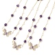 Natural Amethyst & Pearl Beaded Necklaces(NJEW-L119-11G)-1